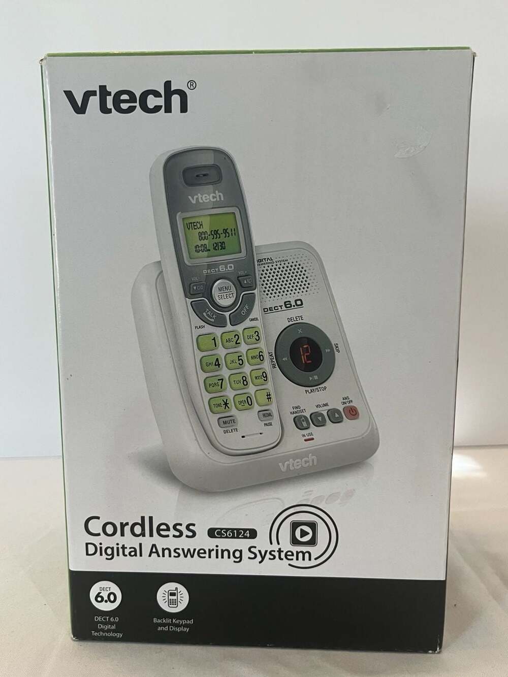 VTech DECT 6.0 Cordless Digital Answering System CS6124 with Handset Base